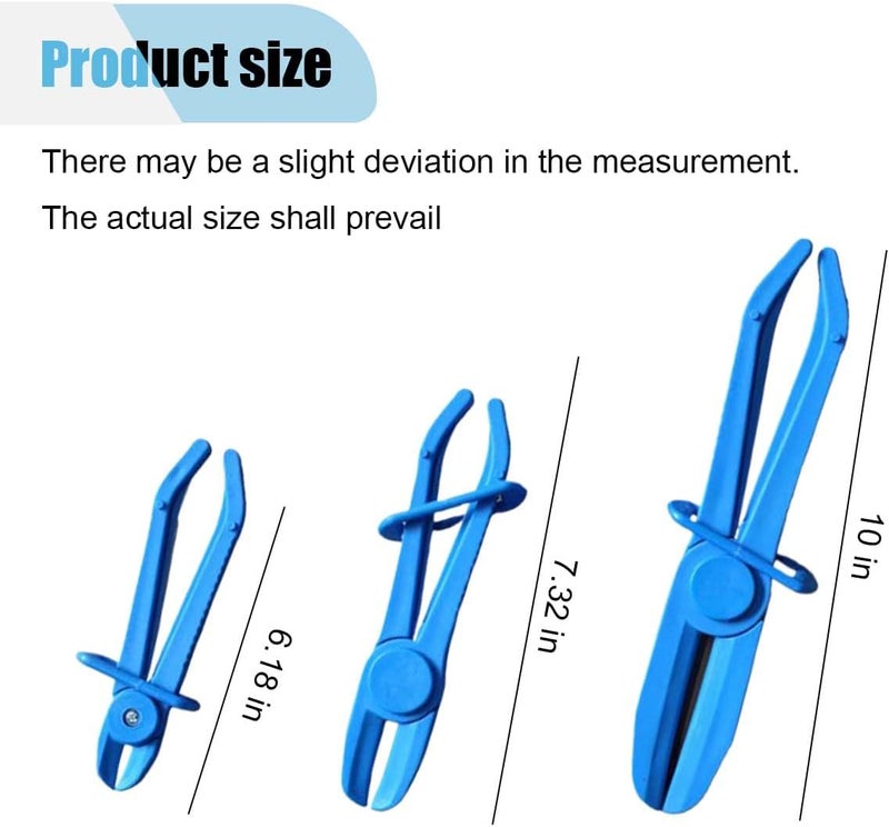 BDZMC 6PCS Hose Clamp Pliers, 3 Size Line Clamp Pliers Set, Plastic Hose Pinch Off Pliers, Hose Clamping Tools for Radiator Hoses, Flexible Hoses Gas Lines Fuel Hoses Coolant Hoses Brake Hoses (Blue) - Image 2